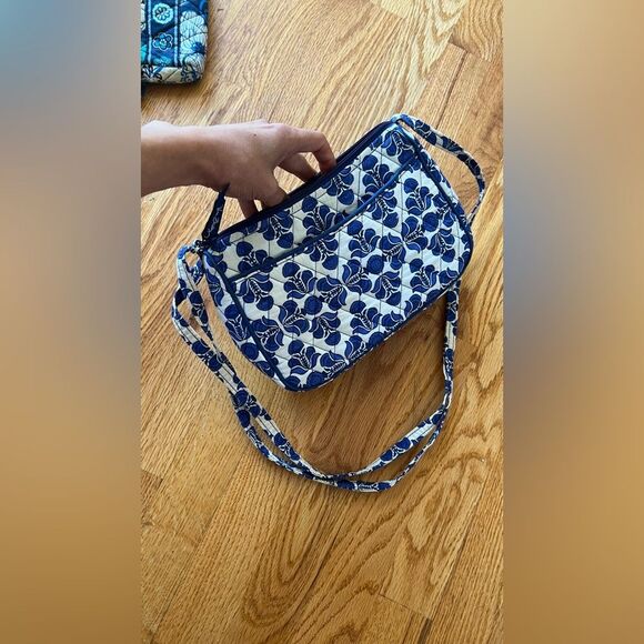 Vera Bradley Cobalt Tile Floral Blue Shoulder Bag - Picture 2 of 9